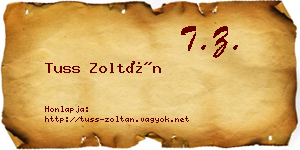 Tuss Zoltán névjegykártya
